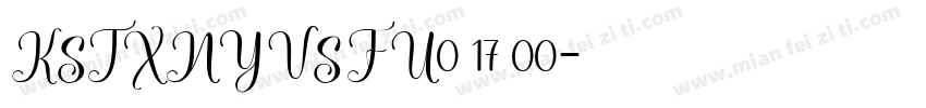 KSTXNYVSFU0 17 00字体转换